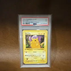 Pokemon TCG 1999 Pikachu Shadowless 1st Edition Red Cheeks PSA 7 #58/102 - Image 1