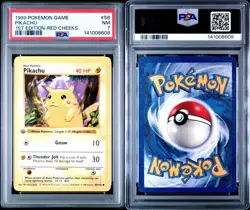 Pokemon TCG 1999 Pikachu Shadowless 1st Edition Red Cheeks PSA 7 #58/102 - Image 4