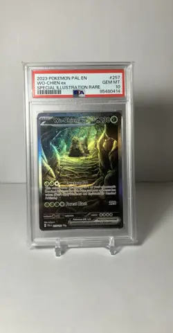 2023 Pokemon PAL EN 257/193 Wo-Chien Ex Special Illustration Rare PSA 10 - Image 1