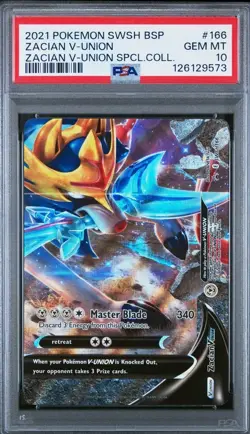 2021 POKEMON SWSH BLACK STAR PROMO #166 ZACIAN V-UNION ZACIAN V-UNION PSA 10 - Image 1