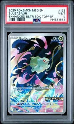 2025 POKEMON MEG EN-MEGA EVOLUTION ENHANCED BOOSTER BOX TOPPER BULBASAUR PSA 9 - Image 1