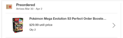 (2) Pokemon Perfect Order Booster Bundle - Presale - Image 1