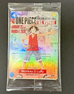 Monkey D Luffy College Basketball US Voyage Bandai One Piece Card P-055 - Image 1