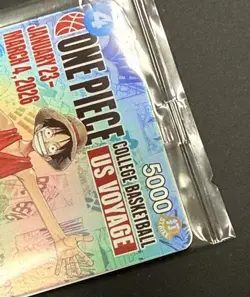 Monkey D Luffy College Basketball US Voyage Bandai One Piece Card P-055 - Image 2