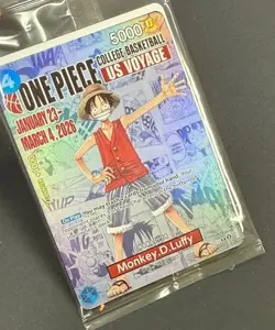 Monkey D Luffy College Basketball US Voyage Bandai One Piece Card P-055 - Image 4