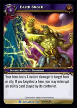 Moderate Play WoW TCG Earth Shock Fires of Outland World of Warcraft - Image 1