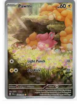 Pokemon TCG Pawmi Full Art Card 226/091 Paldean Fates Pack To Sleeve NM Fresh - Image 1