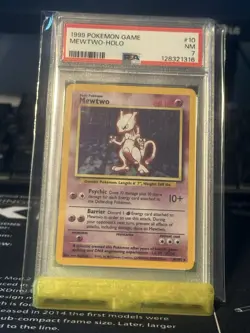 1999 Pokemon MeWTWO-Holo #10 Shadowless Card PSA 7 - Image 1