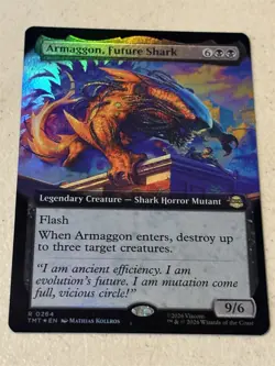 mtg borderless foil Armaggon Future Shark, TMNT, unplayed - Image 1
