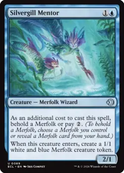 MtG Silvergill Mentor U 0069 Lorwyn Eclipsed Uncommon Foil - Image 1