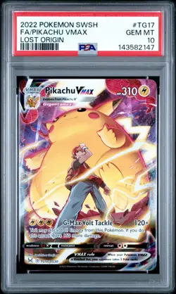 2022 POKEMON SWORD & SHIELD LOST ORIGIN #TG17 FULL ART/PIKACHU VMAX PSA 10 - Image 1