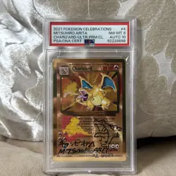 Mitsuhiro Arita Signed 2021 Pokemon Metal Celebrns #4 Charizard PSA/DNA AUTO 10 - Image 1
