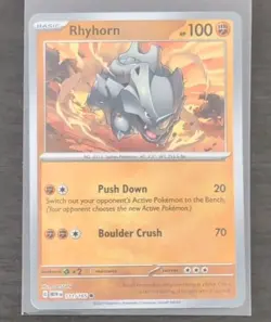 Rhyhorn #111/165Reverse Holo Scarlet & Violet 151 Pokemon Card Near Mint - Image 3