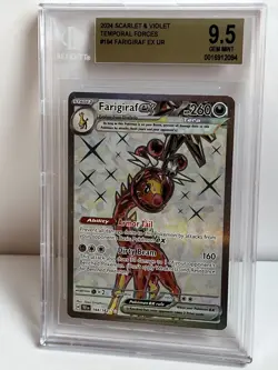 BGS 9.5💫 Pop 1 | Pokemon | Temporal Forces | Farigiraf ex 194/162 | Ultra Rare - Image 2