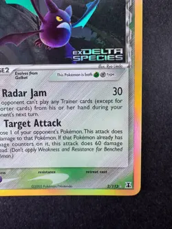2005 Pokemon Crobat EX Delta Species 2/113 Reverse Holo Stamped - Image 5