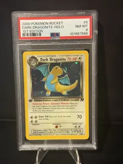 2000 POKEMON ROCKET 1ST EDITION #5 DARK DRAGONITE-HOLO PSA 8 - Image 1