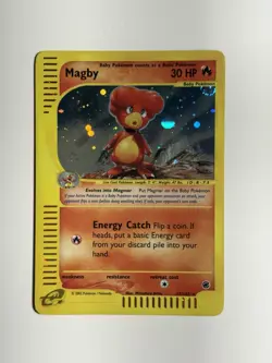 Magby Pokemon Expedition SWIRL 2002 Holo Rare 17/165 LP+/NM- - Image 3