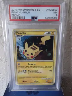 POKEMON 2010 Heart Gold Soul Silver HG & SS PIKACHU Holo Promo #HGSS03 PSA 7 - Image 1