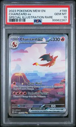 2023 POKEMON MEW EN-151 SPECIAL ILLUSTRATION RARE #199 CHARIZARD EX PSA 10 - Image 1
