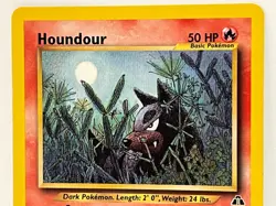 Vintage 2001 Pokemon TCG Neo Discovery HOUNDOUR NON-HOLO Rare 24/75 LP-MP Unltd. - Image 2