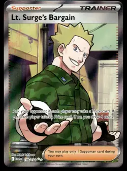 Pokemon TCG ME01: Mega Evolution #170/132 Lt. Surge's Bargain Holo NM - Image 1