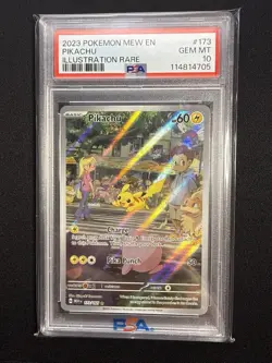 Pikachu Illus. Rare IR 173/165 English Pokemon Scarlet & Violet 151 PSA 10 🔥💎 - Image 1