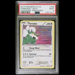 2013 Pokemon TORNADUS Holo 108 B&W Black & White Legendary Treasures PSA 9 Mint - Image 1