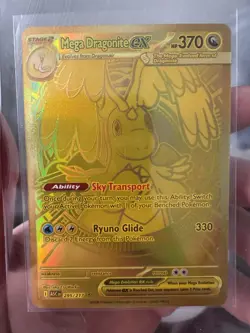Pokemon Mega Dragonite EX Full Art Holo Gold Card 370 HP #295/217 - Image 1