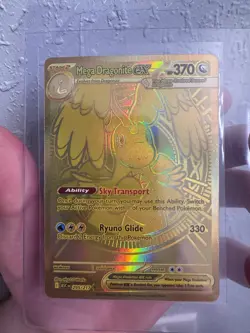 Pokemon Mega Dragonite EX Full Art Holo Gold Card 370 HP #295/217 - Image 2