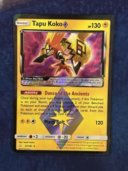 Pokemon Tapu Koko Prism Star Holo Rare # 51/181 - SM- Team Up - LP - Image 1