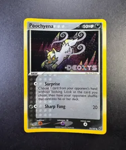 Pokemon Poochyena EX Deoxys 70/107 Reverse Holo Stamped 2005 TCG - Image 1