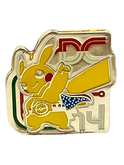 Pokemon Collectors Pin Pikachu Pokemon Metal Enamel 2014 DC World Championship - Image 1