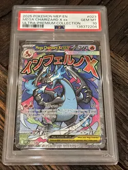 2025 POKEMON MEP EN-ME BLACK STAR PROMO #023 MEGA CHARIZARD X EX PSA 10 - Image 1