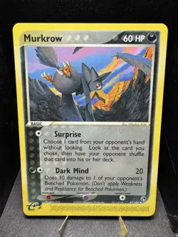Pokemon TCG EX Sandstorm Murkrow 47/100 Uncmmon E Reader Vintage LP/NM! - Image 1