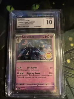 Pokemon TCG: Ceruledge Holo Rare 040/091 Pokemon Day 2024 Promo CGC Gem Mint 10 - Image 1