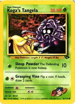 Pokemon TCG Koga’s Tangela 81/132 Gym Challenge Unlimited MP - Image 1