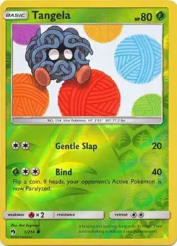 LP Pokemon Tangela - 1/214 - Common - Reverse Holo Lightly Played Lost Thunder - Image 1