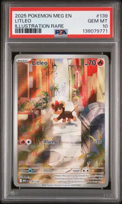 2025 POKEMON MEG EN-MEGA EVOLUTION ILLUSTRATION RARE #139 LITLEO PSA 10 - Image 1