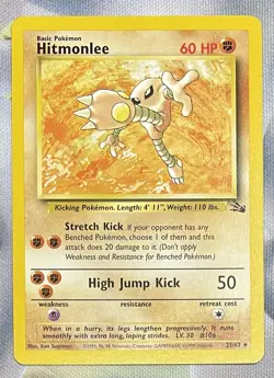 Pokemon TCG Fossil Hitmonlee 22/62 Rare Non-Holo - Image 1