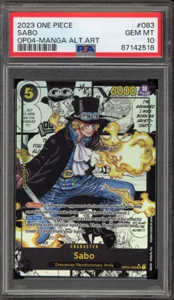 One Piece CCG Sabo Manga Alternate Art OP04-083 PSA 10 Gem Mint - Image 1