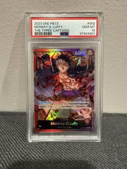 2023 One Piece Monkey D. Luffy #ST10-002 Foil The Three Captains PSA 10 GEM MINT - Image 1