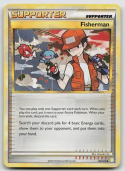Fisherman 92/123 HeartGold SoulSilver Uncommon Pokemon TCG Card - Image 1