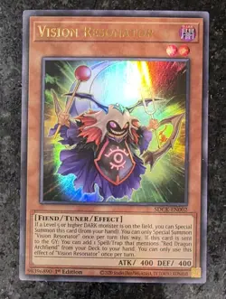 SDCK-EN002 Vision Resonator Ultra Rare 1st Edition YuGiOh Card Tuning Fork Foil - Image 1