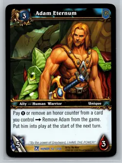 World of Warcraft TCG Adam Eternum 92/208 Honor Unique Human Warrior Ally - Image 1