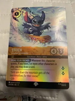 Disney Lorcana Stitch - Carefree Snowboarder - EPIC - Winterspell 207/204 - Image 1