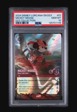 Disney Lorcana D23 Mickey Mouse Brave Little Tailor Holo PSA 10 1 2024 - Image 2