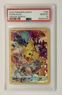 Graded Pokemon Card - Pikachu 160/159 - Crown Zenith PSA 10 GEM MINT - Image 1