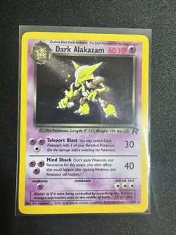 Pokemon Dark Alakazam TCG Team Rocket Holo Card 1/82 - LP - Image 1