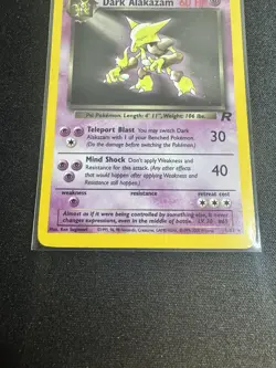 Pokemon Dark Alakazam TCG Team Rocket Holo Card 1/82 - LP - Image 3