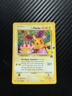Pokemon Promo Birthday Pikachu No. 24 Celebrations Holo Card NM HOLO BLEED - Image 1